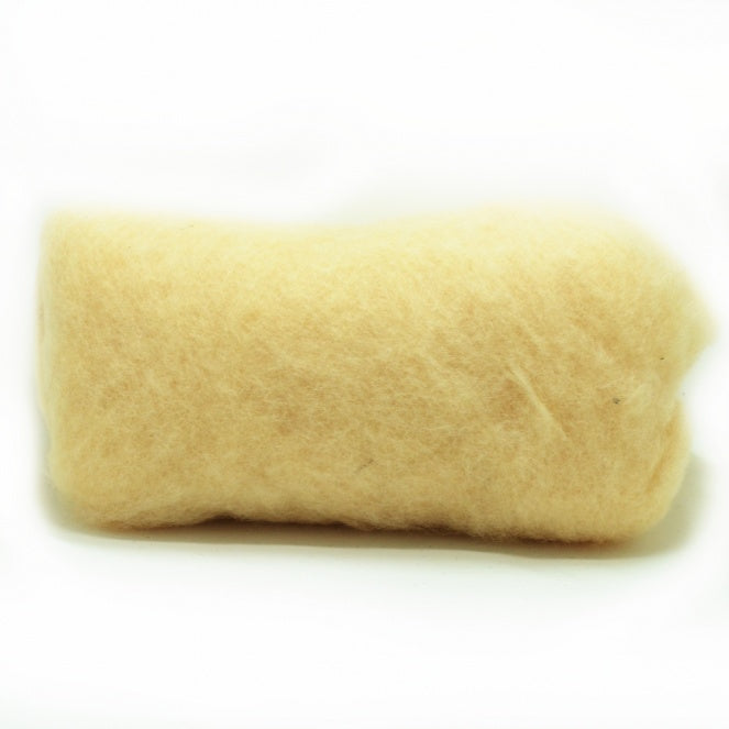 Carded Wool Batt: Warm Ecru