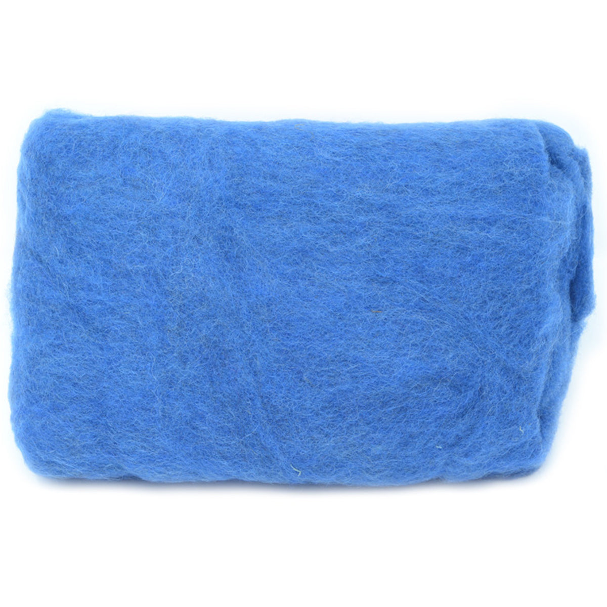 Carded Wool Batt: Mid Blue