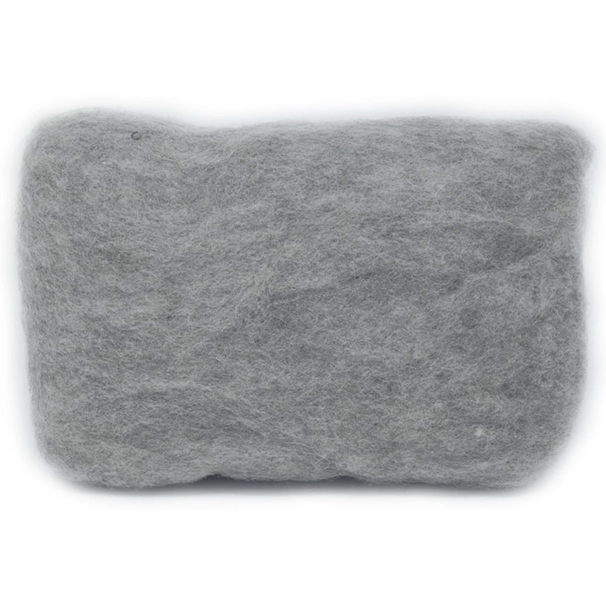 Carded Wool Batt: Grey