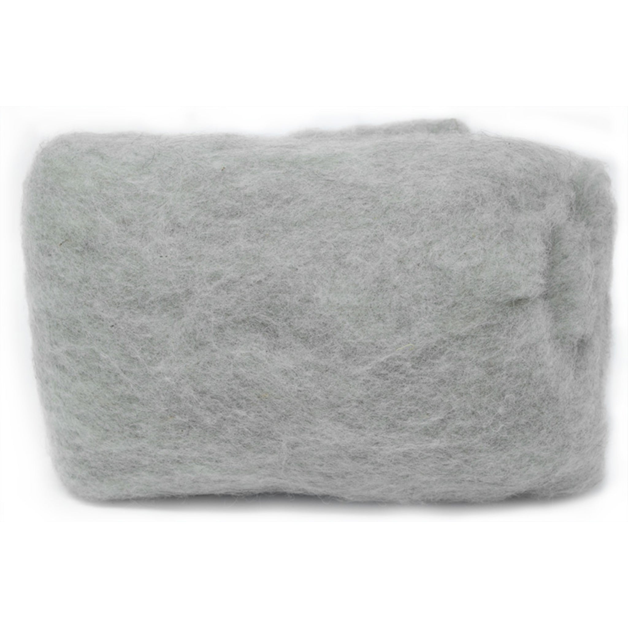 Carded Wool Batt: Light Grey
