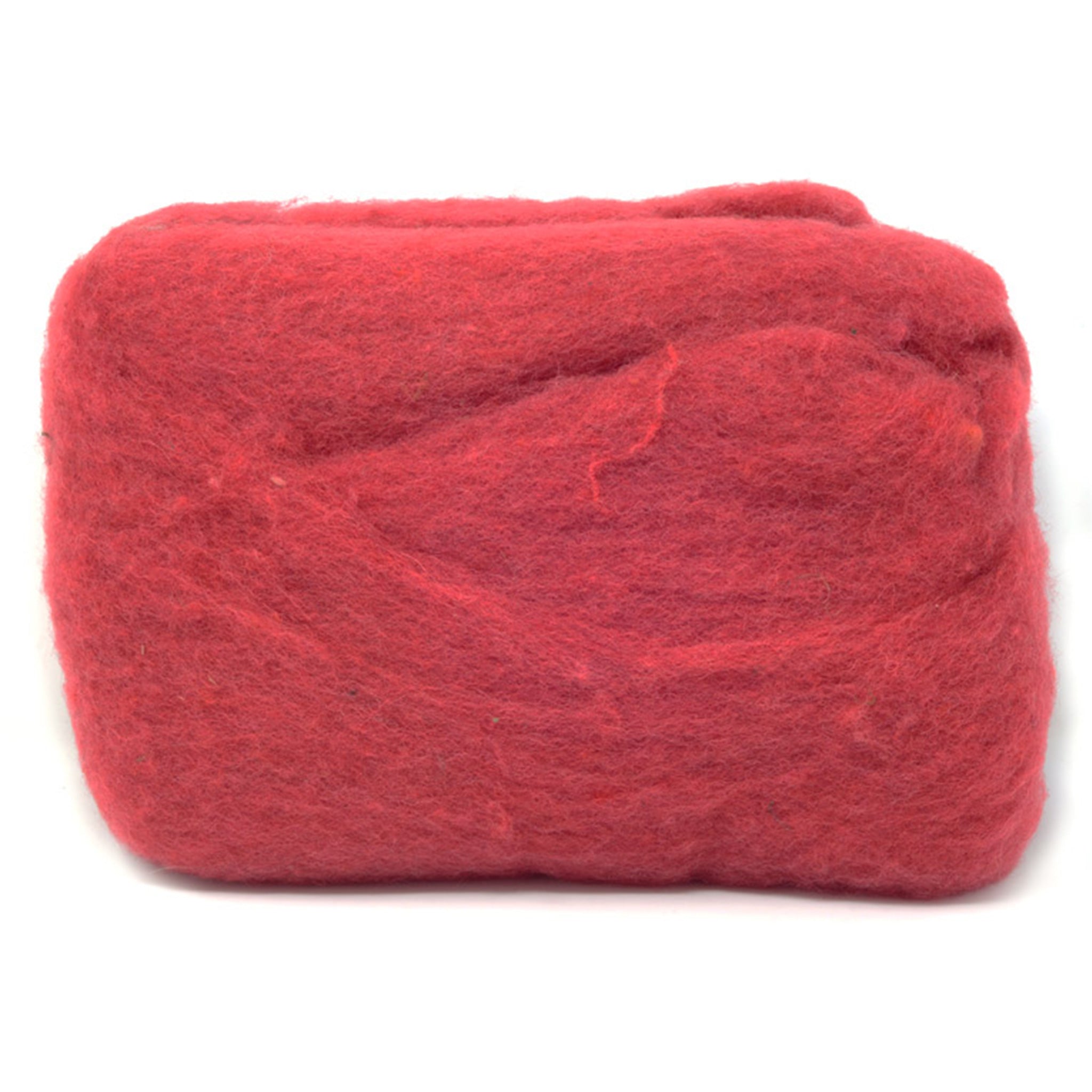 Carded Wool Batt: Cochineal