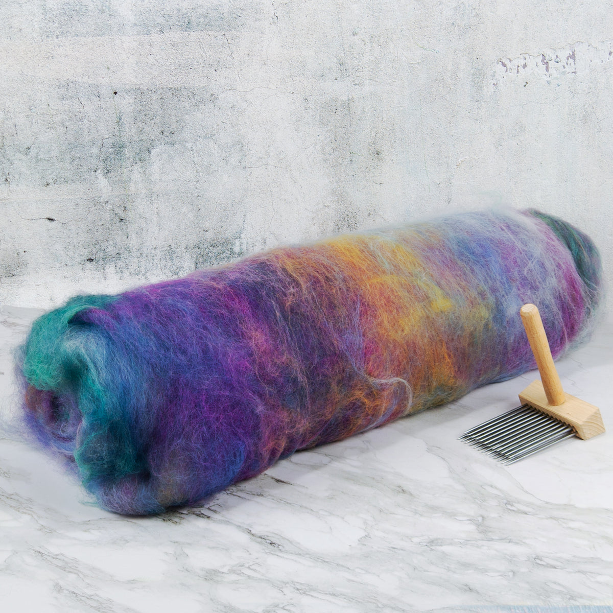 Jumbo Carded Wool Batt: Snowshill