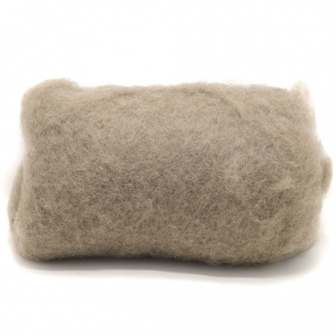 Carded Wool Batt: Taupe