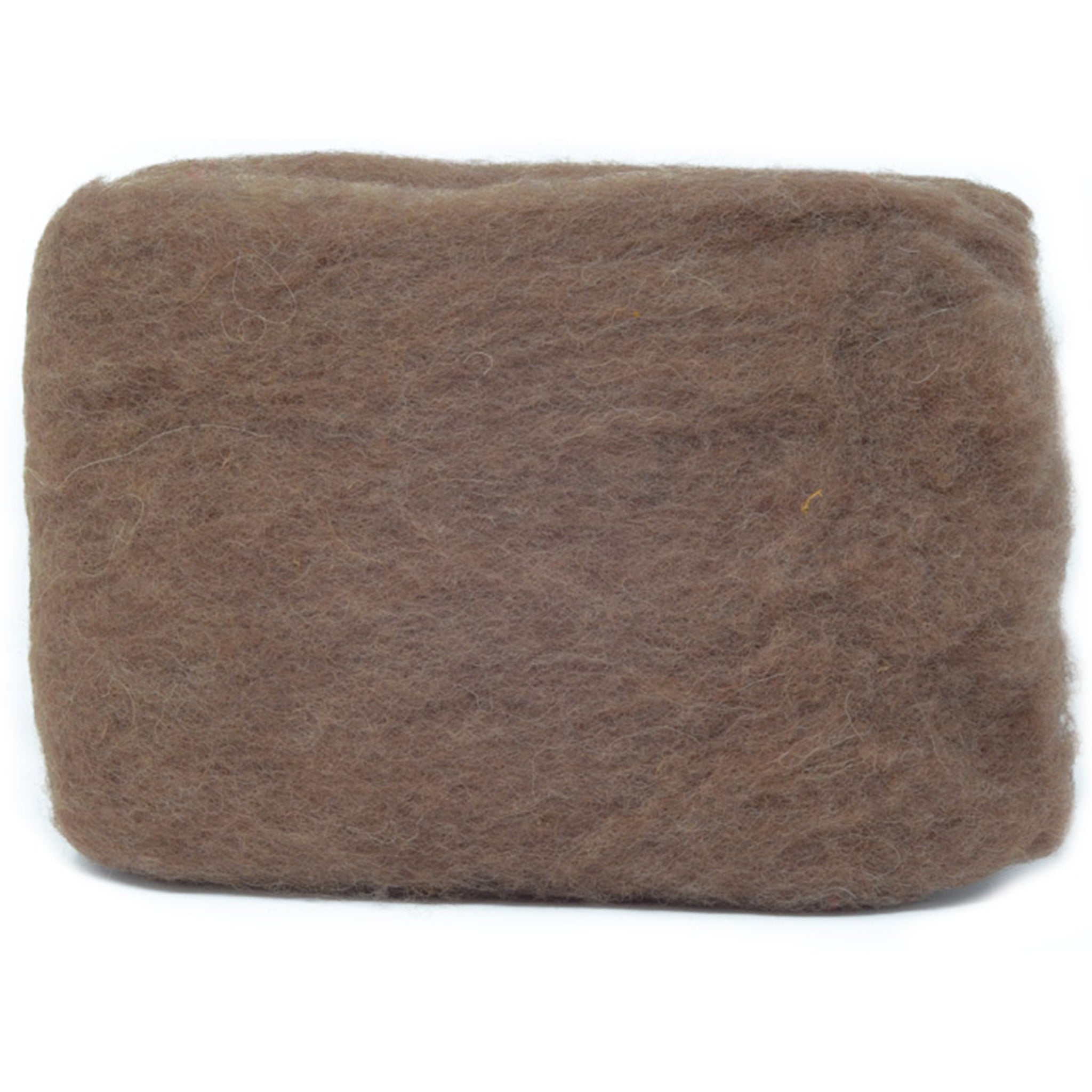 Carded Wool Batt: Mid Brown