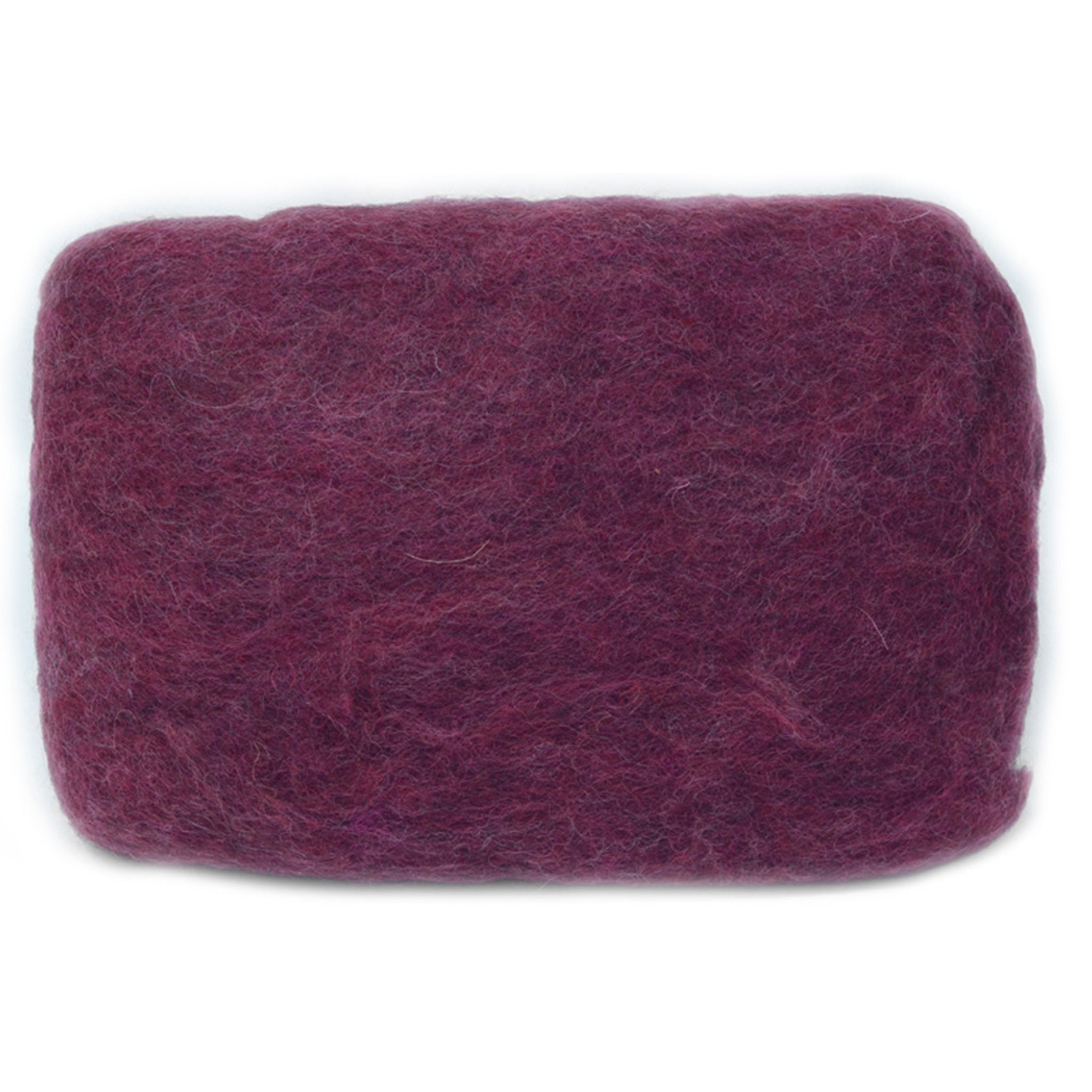 Carded Wool Batt: Pomegranite