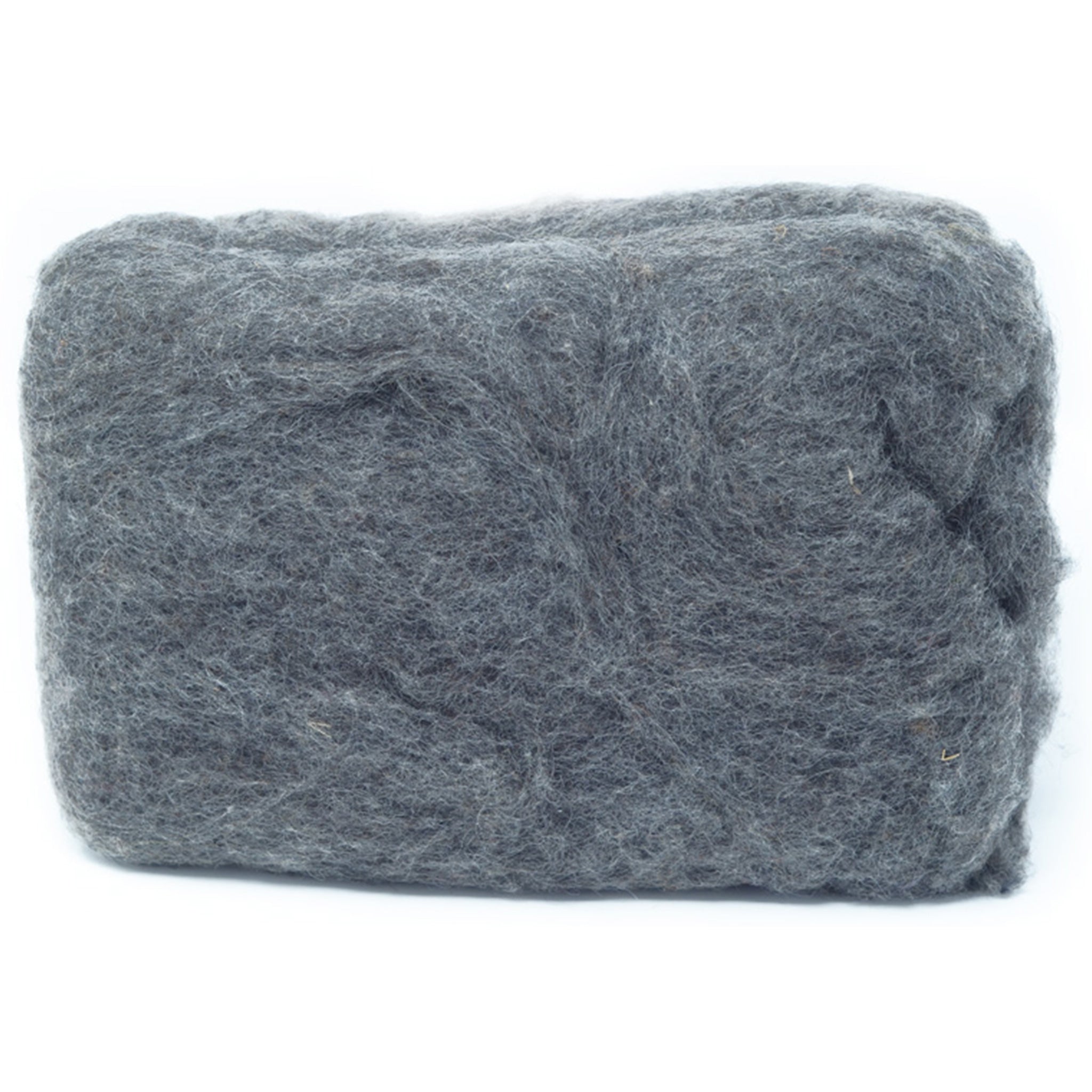 Carded Wool Batt: Mid Grey
