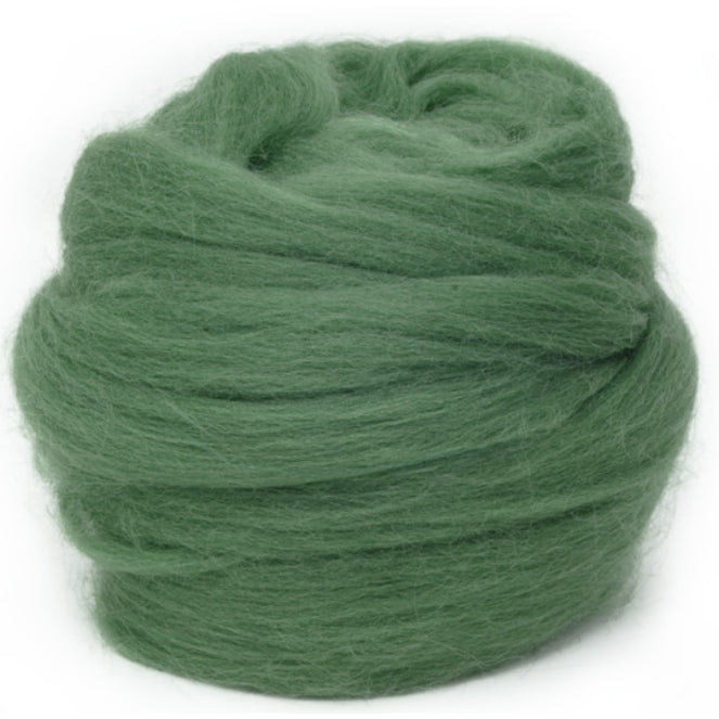 Dyed Corriedale Wool - Green